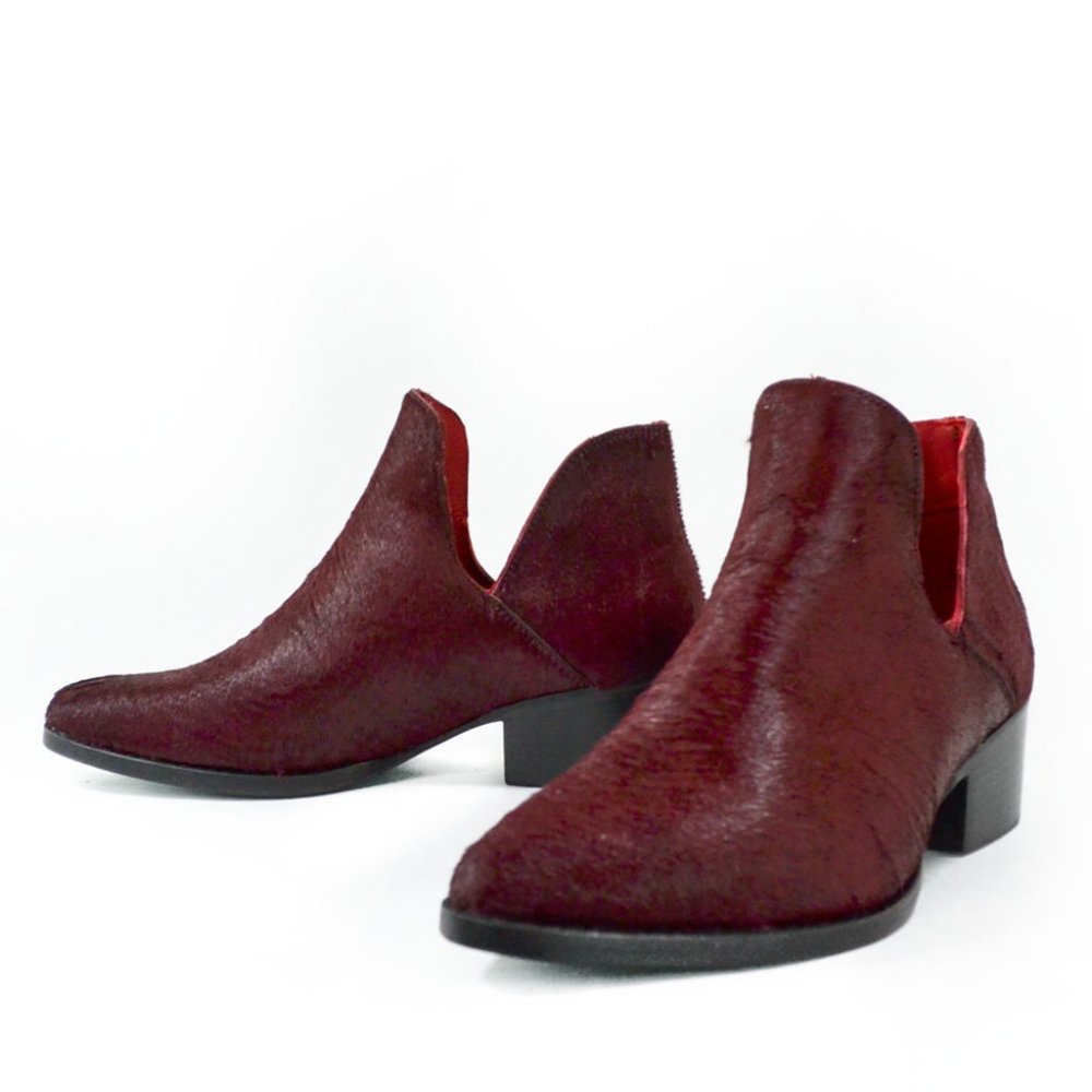 Natalia Cow Hair Women's Burgundy Boot